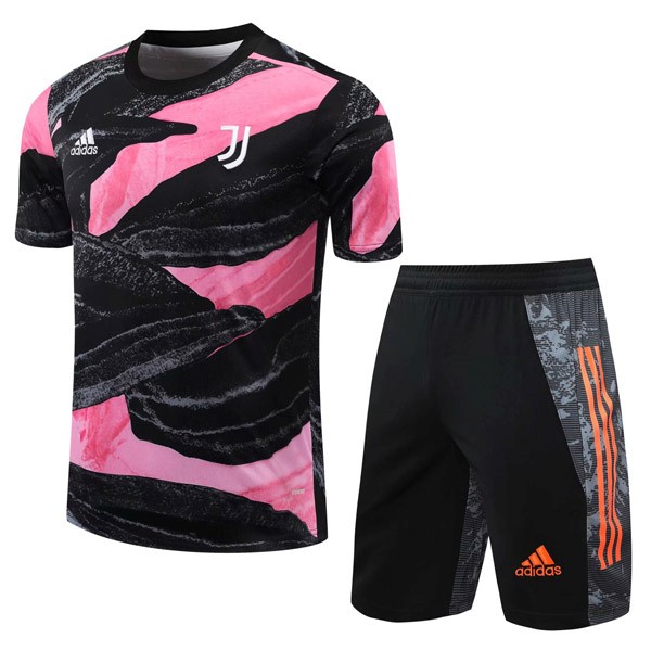 Trainingsshirt Juventus Komplett Set 2021-22 Pink Schwarz Fussballtrikots Günstig